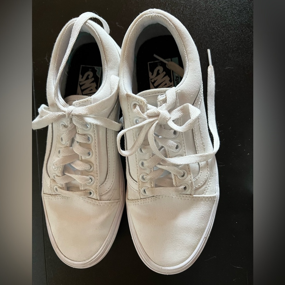 Vans All-White Lace-Up Sneakers